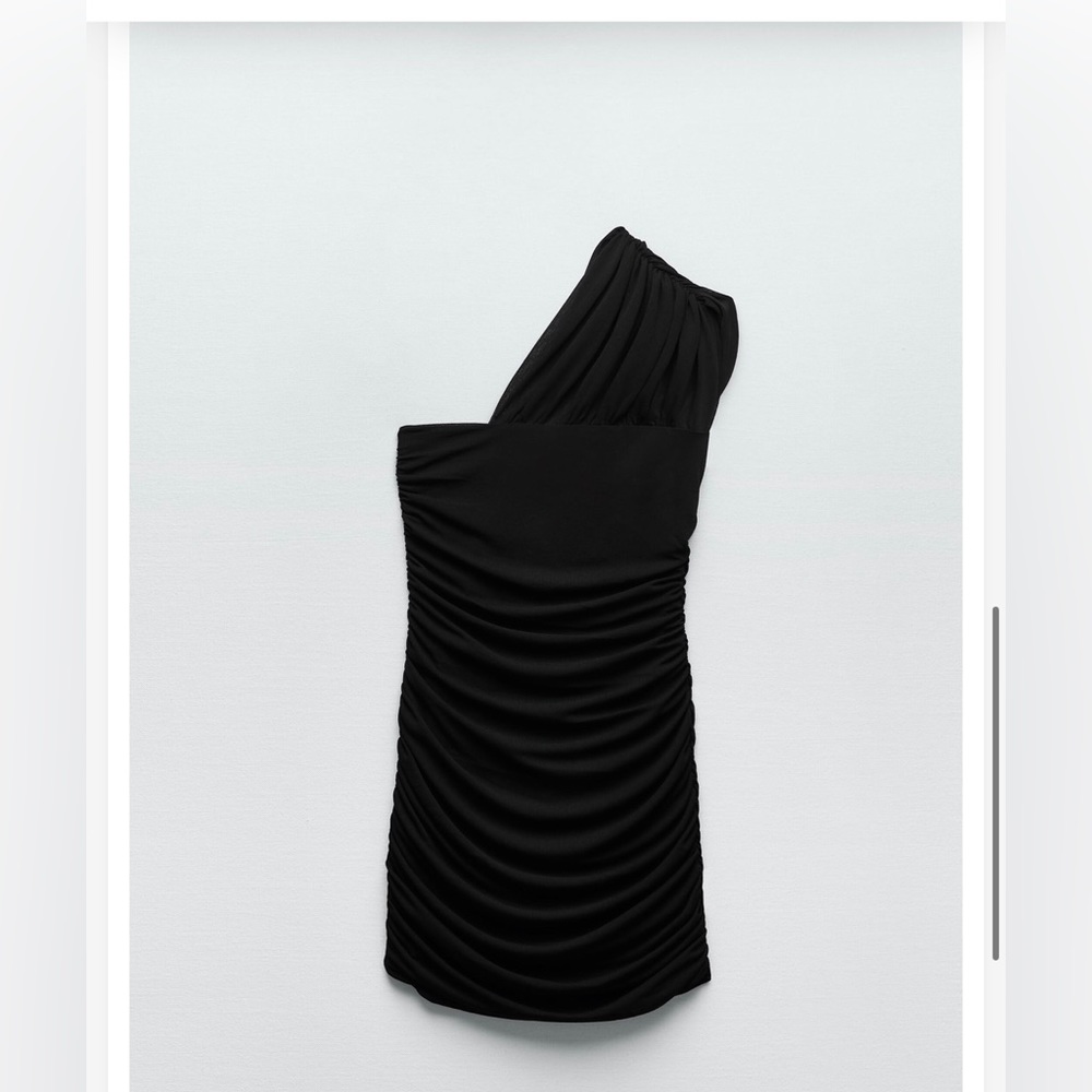 ASYMMETRICAL DRESS WITH RUCHING - Picture 3 of 4